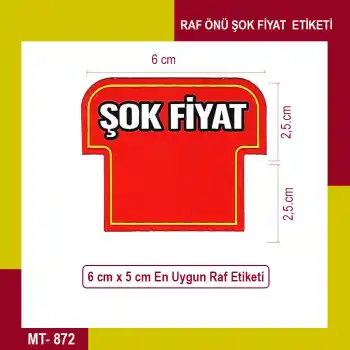 Market Raf Önü Şok Fiyat Ürün Etiketi Karton 50 Adet