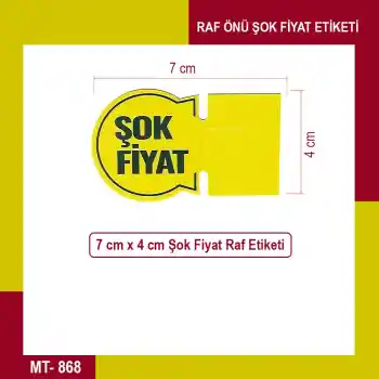 Market Raf Önü Şok Fiyat Ürün Etiketi Yuvarlak Karton 50 Adet