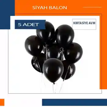 Metalik Siyah Balon 5 Adet