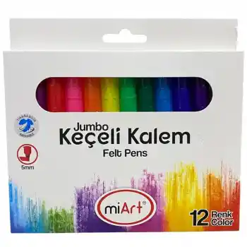 Miart Jumbo Keçeli Kalem 12 Renk