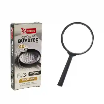 Mikro Mfg-7243-40 Büyüteç 40 Mm Gerçek Cam Magnıfyıng Glass