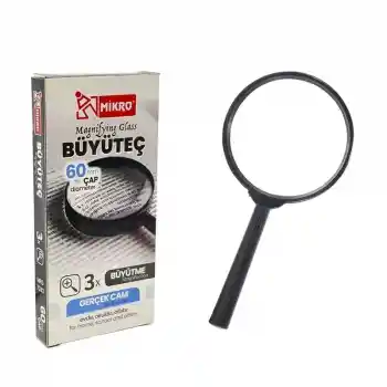 Mikro Mfg-7243-60 Büyüteç 60mm Gerçek Cam Magnıfyıng Glass