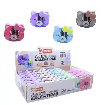 Mikro Mk 4050-24 Cute Kıtty Çift Bıçaklı Kalemtraş