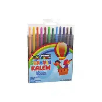 Nova Color 12 Li Çevirmeli Mum Boya Nc-2122