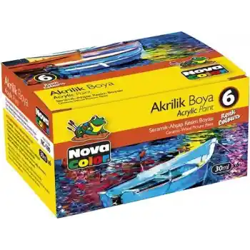 Nova Color 6 Renk Akrilik Boya Şişe Nc-180