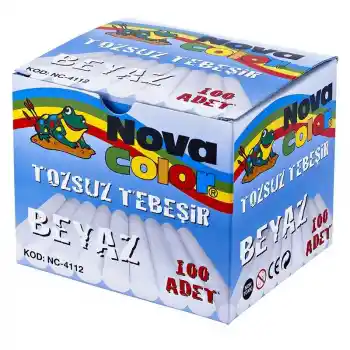 Nova Color Tozsuz Tebeşir 100 Lü Beyaz Nc-4112