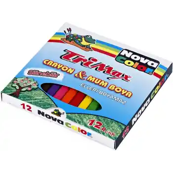 Nova Color Trimax 12 Renk Üçgen Mum Boya Nc-2117