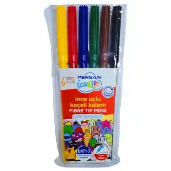 Pensan Kidz 6 Renk İnce Uçlu Keçeli Kalem 5000