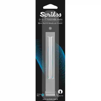 Scrikss D1 Tükenmez Kısa Refil Mavi 2 Li Blister