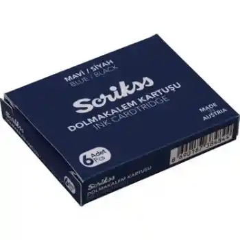 Scrikss Dolma Kalem Kartuşu Mavi/siyah 6 Lı