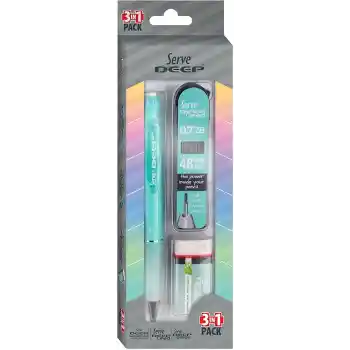 Serve Deep Versatil Kalem+silgi+min 0,7 Okul Seti Apple Green Sv-deep3setey