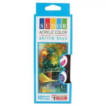 Südor 10 Renk Akrilik Boya Şişe 15 Ml Sd122