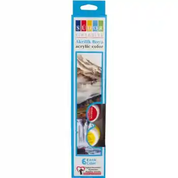 Südor 6 Renk Akrilik Boya Şişe 15 Ml Sd121