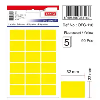 Tanex Ofc-116 Sarı 22x32 Mm Ofis Etiketi