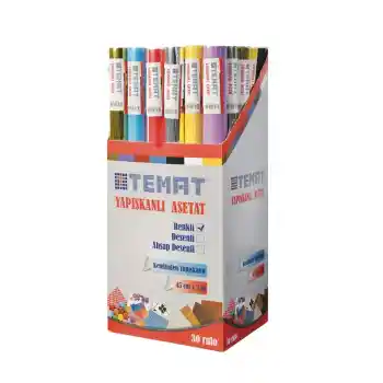 Temat 45 Cm X 2 Mt Renkli Yapışkanlı Asetat 92365
