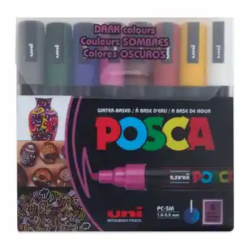 Uni-ball Pc-5m/8c Dc Posca Su Bazlı Marker Koyu Renkler 1.8
