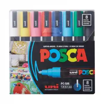 Uni-ball Pc-5m/8c Posca Su Bazlı Marker Ana Renkler 1.8