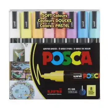 Uni-ball Pc-5m/8c Sc Posca Su Bazlı Marker Soft Renkler 1.8