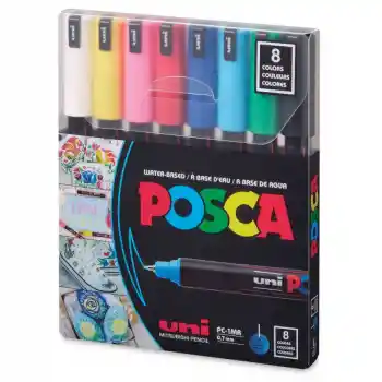 Uni-ball Posca Pc-1mr/8c Set 0.7 Su Bazlı Poster Marker Ana Renkler 8 Li