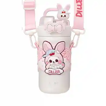 Vagon Lıfe Paslanmaz Çelik Desenli Termos 490 Ml D9363 - Pembe Tavşan
