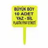 Açılı Saplamalı Plastik Pazarcı Etiketi Büyük Boy Fosforlu Sarı 10 Ad.