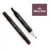 Del Rey Twın Marker R1 Wıne Red Çift Uçlu Grafik Kalemi Mn-dr001
