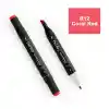 Del Rey Twın Marker R12 Coral Red Çift Uçlu Grafik Kalemi Mn-dr012