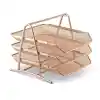 Mas 523 Metal File 3 Lü Evrak Rafı Rose Gold