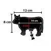 Mini Mandallı İnek / Dana Figürlü Siyah PVC Yaz-Sil Fiyatlık 8x12 cm 10lu Pk.