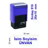 Sırdaş İsim Ünvan Kaşesi - Mavi Mürekkep 910