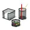 Temat 11270 Metal Kalemlik+ataşlık+notluk 3 Lü Set Siyah