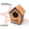 Yıldızlar Ahşap 3d Ahşap Boyanabilir Maket Kuş Evi Bym-09