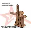 Yıldızlar Ahşap 3d Ahşap Boyanabilir Maket Yel Değirmeni Bym-05