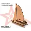 Yıldızlar Ahşap 3d Ahşap Boyanabilir Maket Yelkenli Gemi Bym-04