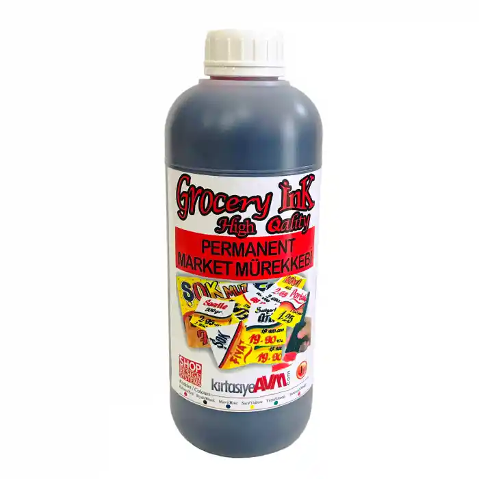 Market Afiş - Poster Yazı Mürekkebi Kırmızı 1.000 cc Alkol Bazlı Market Mürekkebi
