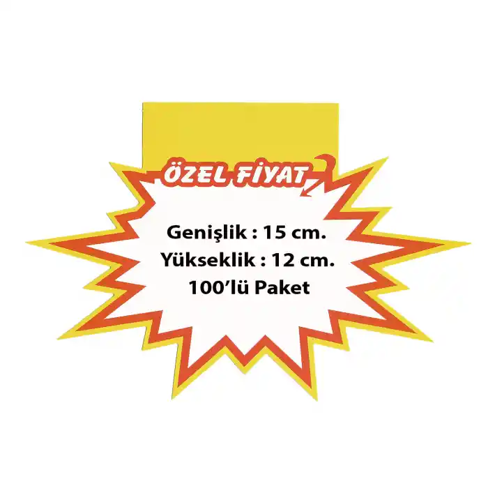 Market Raf Önü Yıldızlı Etiket Özel Fiyat Baskılı 15x12cm.100lü Pk.