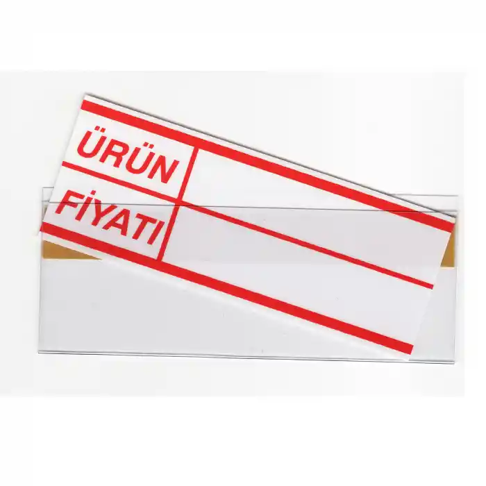 Pvc Arkası Yapışkanlı Raf Önü Fiyat Etiketliği + Silinebilir Raf Etiketi 50li Set