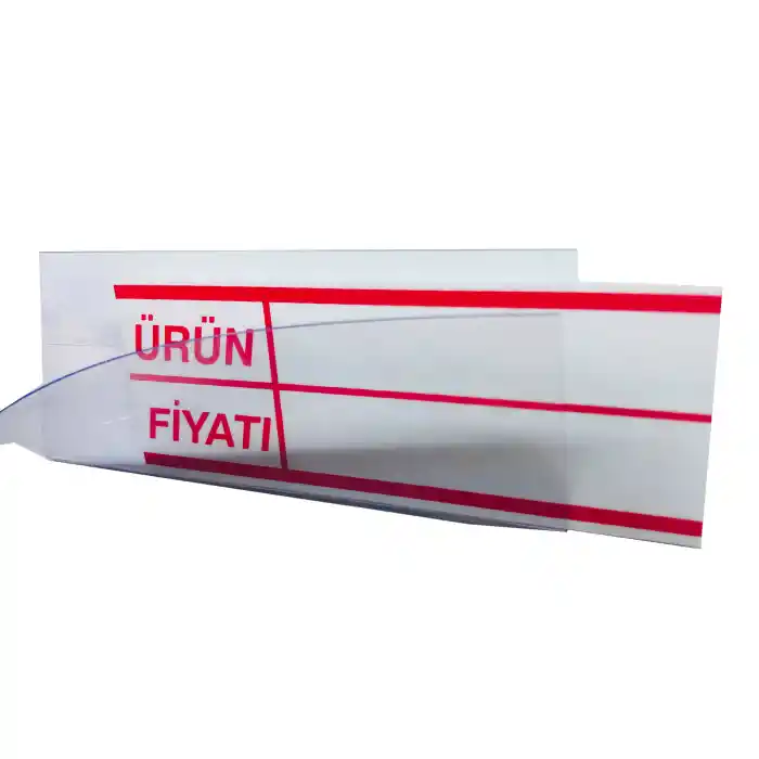 Pvc Arkası Yapışkanlı Raf Önü Fiyat Etiketliği + Silinebilir Raf Etiketi 50li Set