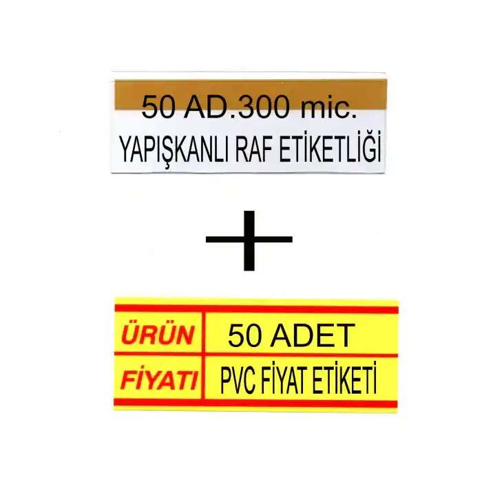 Pvc Arkası Yapışkanlı Raf Önü Fiyat Etiketliği + Silinebilir Fiyat Etiketi 50li Set