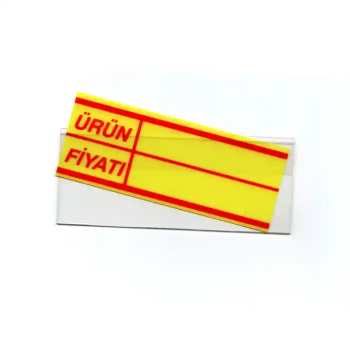 Pvc Arkası Yapışkanlı Raf Önü Fiyat Etiketliği + Silinebilir Fiyat Etiketi 100lü Set