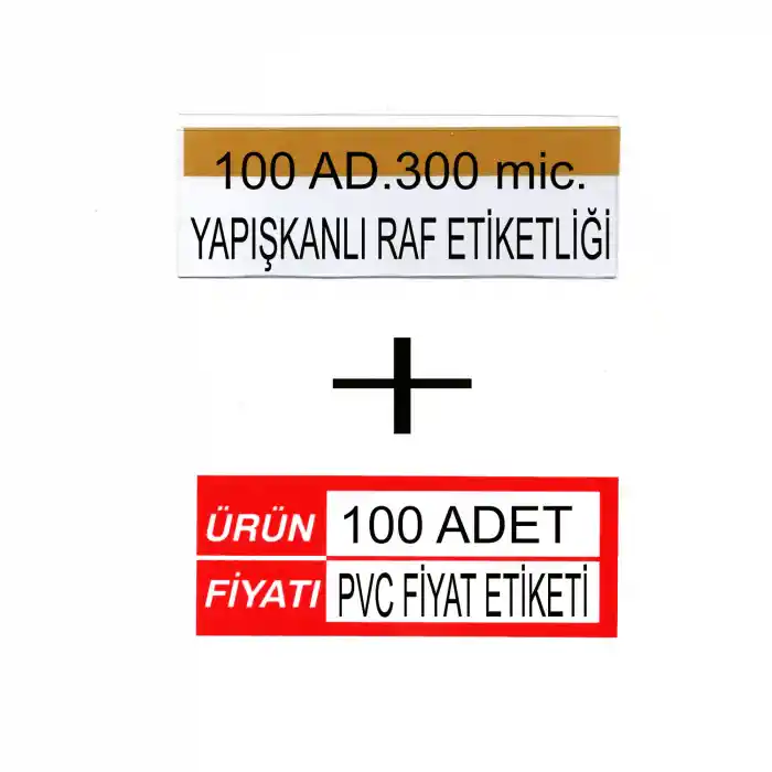 Pvc Arkası Yapışkanlı Raf Önü Fiyat Etiketliği + Silinebilir Fiyat Etiketi 100lü Set