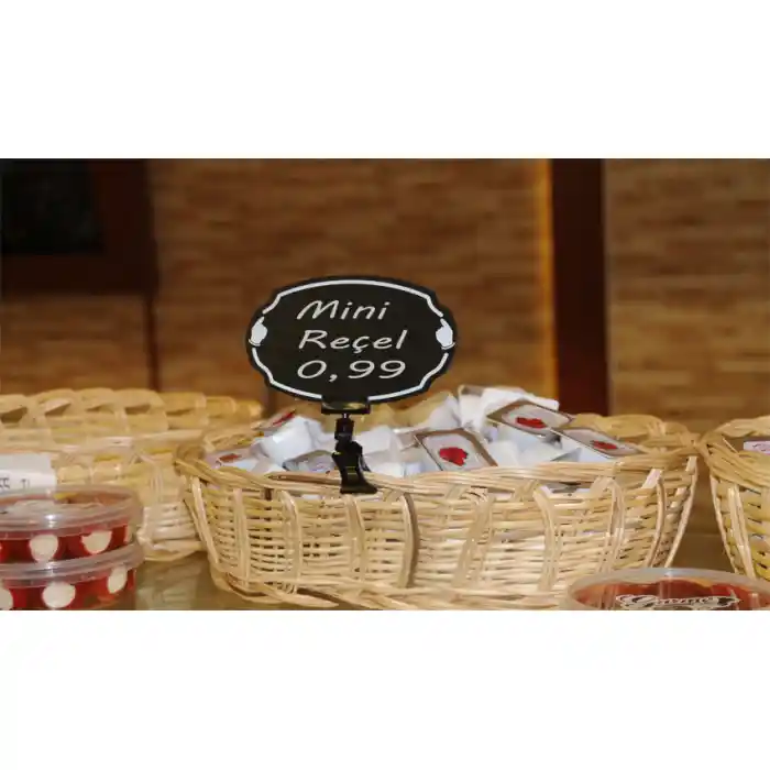 Mandallı Yaz/Sil Siyah Pvc Elips Fiyat Etiketi 10 lu Pk