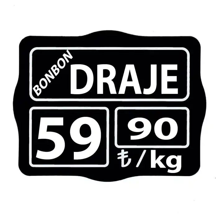 Pvc Yazılıp Silinebilen Siyah Fiyat Etiketi Küçük Kare 7x9,5cm 10 Adet