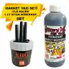 Market Kalemi 4lü Set + Market Yazı Mürekkebi Siyah Renk