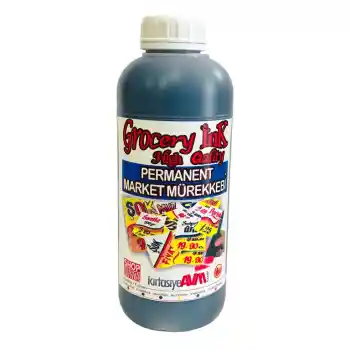 Market Afiş - Poster Yazı Mürekkebi Mavi 1.000 cc Alkol Bazlı Market Mürekkebi