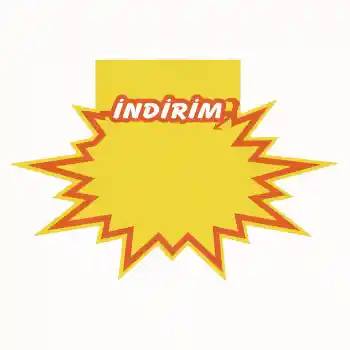 Market Raf Önü İndirim Baskılı Yıldızlı Fiyat Etiketi 15x12 cm.100lü Pk.