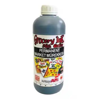 Market Afiş - Poster Yazı Mürekkebi Siyah 1.000 cc Alkol Bazlı Market Mürekkebi