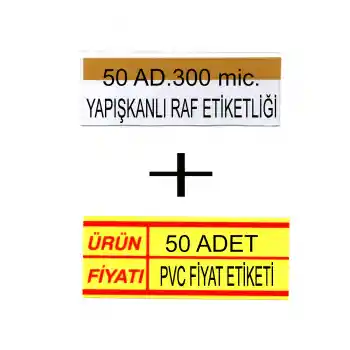Pvc Arkası Yapışkanlı Raf Önü Fiyat Etiketliği + Silinebilir Fiyat Etiketi 50li Set