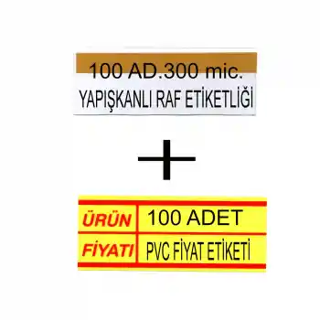 Pvc Arkası Yapışkanlı Raf Önü Fiyat Etiketliği + Silinebilir Fiyat Etiketi 100lü Set