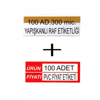Pvc Arkası Yapışkanlı Raf Önü Fiyat Etiketliği + Silinebilir Fiyat Etiketi 100lü Set